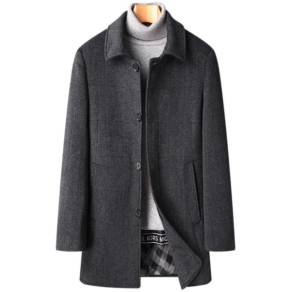 

men's wool blendsthe new type of long double - sided ni coat in thes news down removing liner is casual and warm ands comfortable, Black