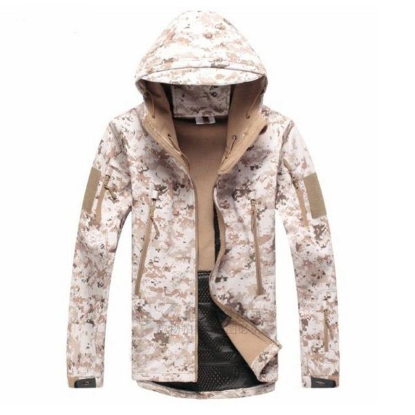 

army camouflage jacket mens military tactical waterproof softshell outwear coat windbreaker hunt clothes men's jackets, Black;brown