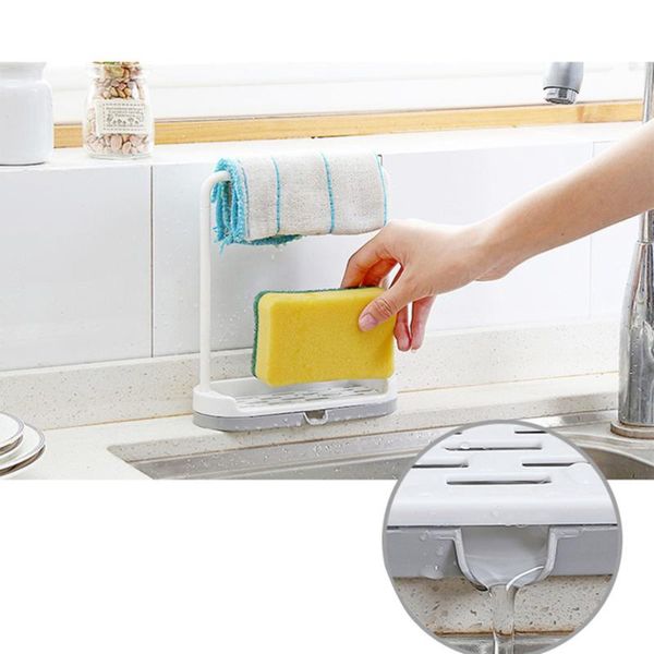 

rag soap rack counterorganizer removable dishcloth and sponge drying rack(beige) hooks & rails