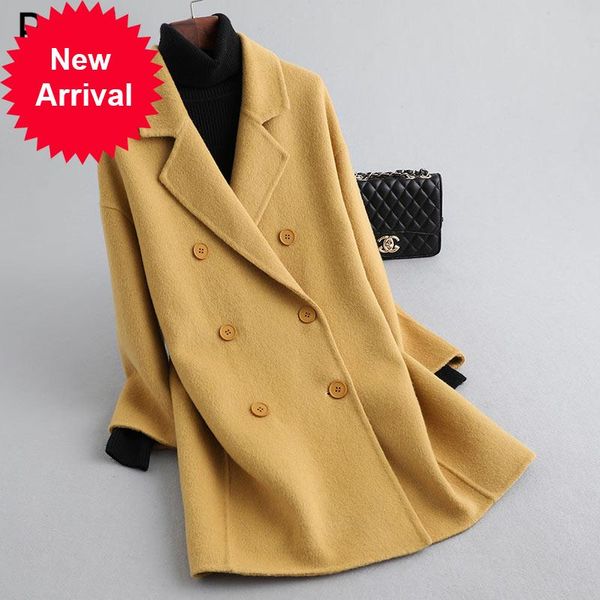 

women's wool & blends women coat jacket winter warm fashion outwear a39509, Black