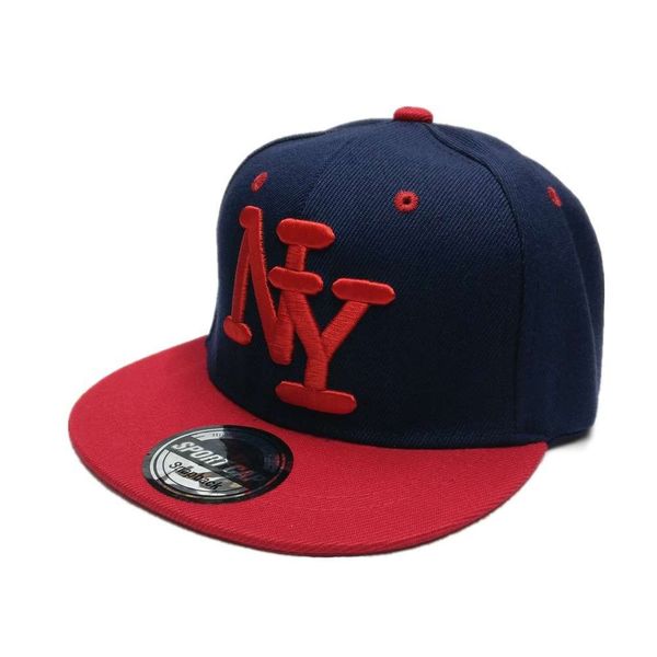 

children's hat ny baseball american flag hip hop hat baby summer sun visor flat brim, Yellow