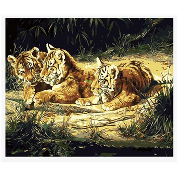 

paintings yikee decorative canvas oil painting by numbers,paint number adults small tiger