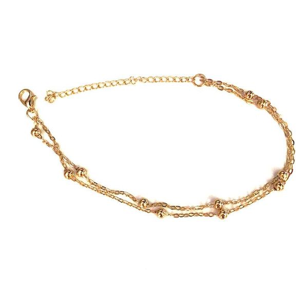 

anklets european and american foot decoration ring double layer chain bead, Red;blue