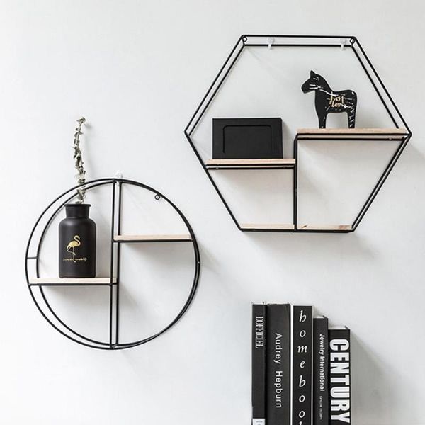 

metal wooden storage rack wall hanging book figurines flower pot display shelf for home living room cafe store decoration other decor
