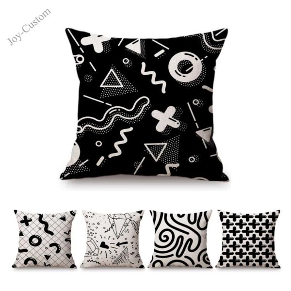 

cushion/decorative pillow nordic black and white cartoon diamond pasta cross donuts shape cute home decorative sofa throw pillowcase linen c