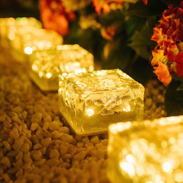 

solar lamps outdoor lawn lights underground buried brick led cube creative plastic stone light for pathway driveway landscape garden