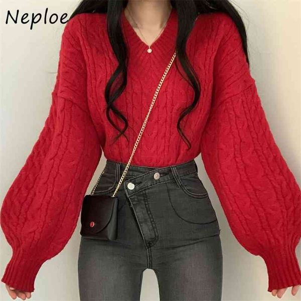 

loose crazy style pullover cardigans sweater women v neck long sleeve pull femme spring solid sueter 210422, White;black