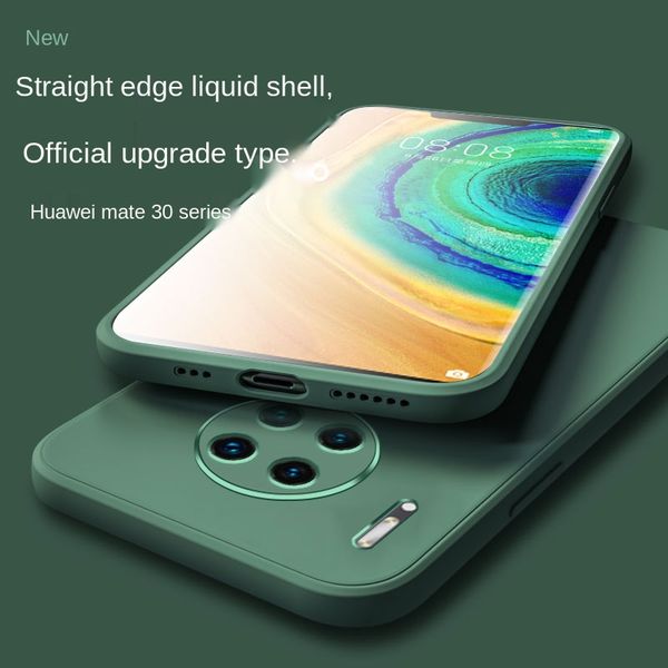 

huawei p30 p40 pro mobile phone case ultra thin liquid silica gel case straight frame anti falling soft mate 30pro mate40 protective cases