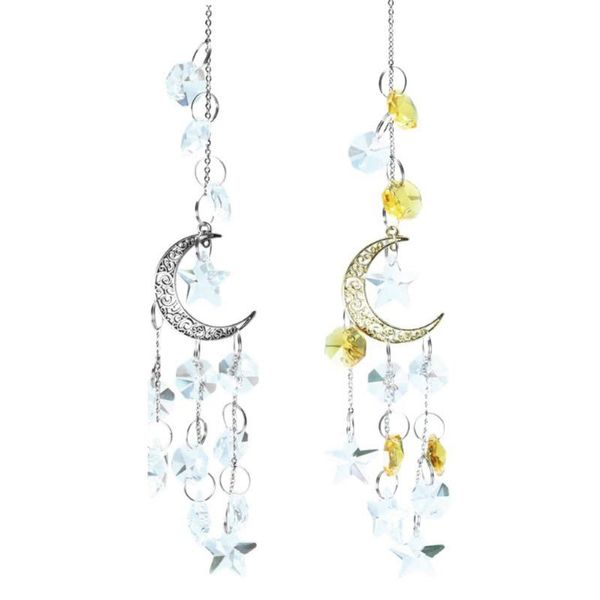 

decorative objects & figurines creative moon star pendant household hanging wind chimes bedroom garden living room home decoration