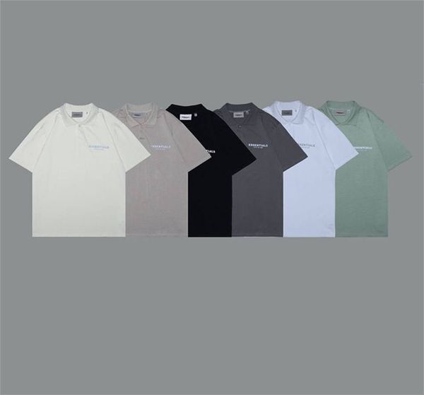 

2021 summer designer essentials fear of god el flashing letter polos men polo casual men's high street printed quality cotton t shirt o, White;black