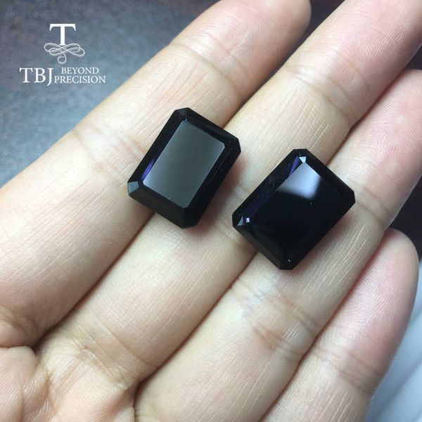 

natural oct12*16mm black spinel 35.2ct two pieces in one lot natural gemstone for diy silver jewelry h1015