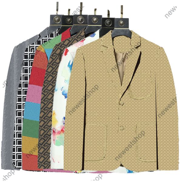 Suits Blazers Western Giyim Mix Style Designer Sonbahar Lüks Erkek Out Gare Slim Fit Hayvan Grid Geometri Patchwork Baskı Erkek
