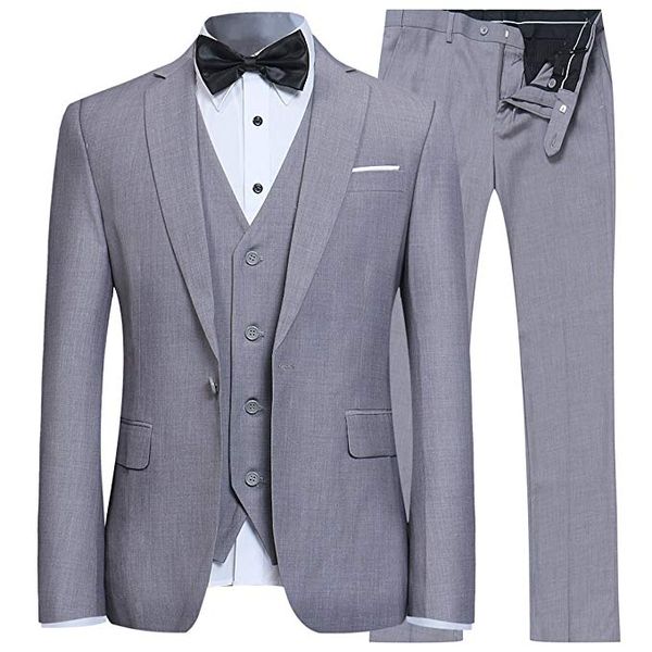 

grey custom made groom wear tuxedos mans suits for wedding fashion mans dinner/party suit three pieces suit, Black