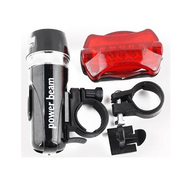 

bike lights waterproof ultra bright 5 led cycling bicycle light set front head + rear safety tail lamp
