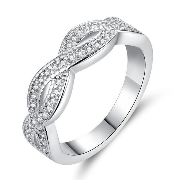 

wedding rings trynmera pattern twisted rope flowers ring plating micro cubic zirconia tail fashion women's jewelry, Slivery;golden