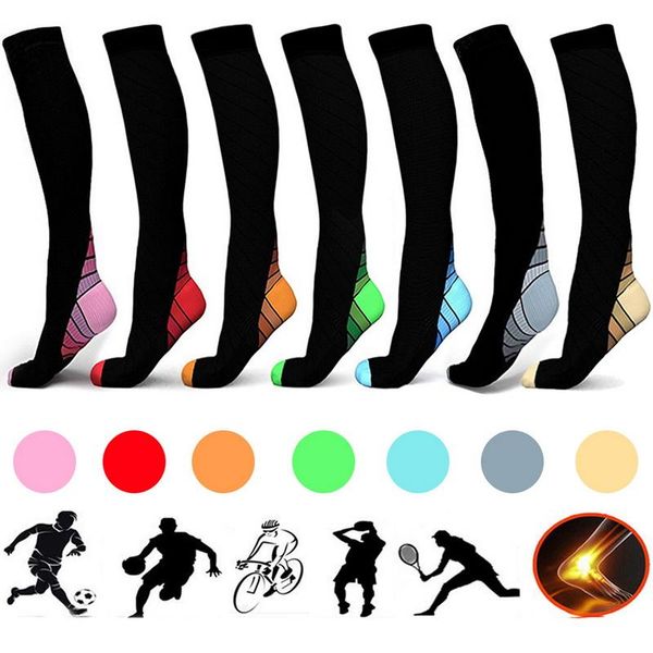 

styles men professional compression socks breathable travel activities fit for nurses shin splints flight men's, Black