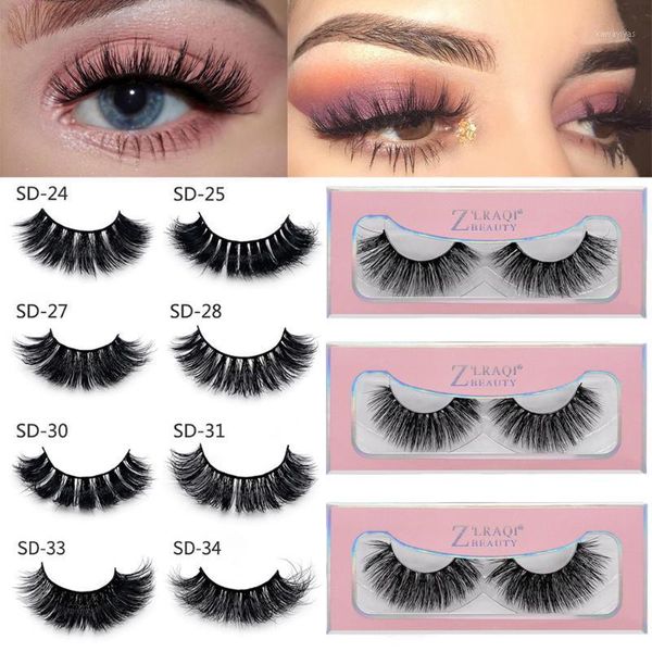 

pair false eyelashes 100% mink 25mm extra length 3d big volumn crisscross eyelash extension eye makeup tools1
