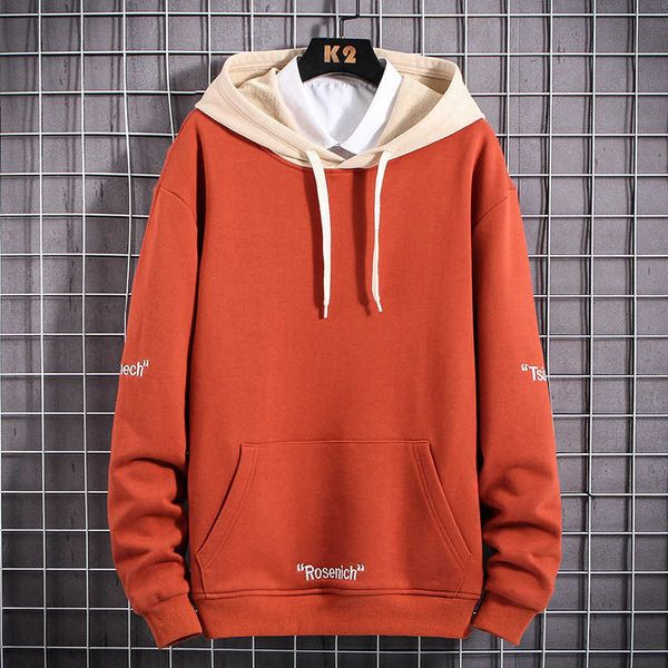 Männer Hoodie Stickerei Rosenich 100% Polyester Casual Mit Kapuze Sweatshirts Pullover Homme Hohe Qualität Hoodies Kleid Männlich Großhandel 210601