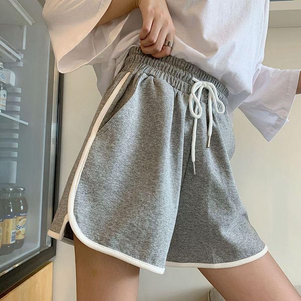 

women's shorts harajuku solid wide-leg women's pants summer 2021 korean fashion preppy style high waist casual loose half trend, White;black