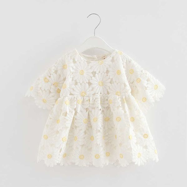 Baby Mädchen Koreanischen Stil Kleid Herbst Kleinkind Mädchen Süße Baumwolle Kleider Korea Infant Daisy Kleider Kleidung 210615