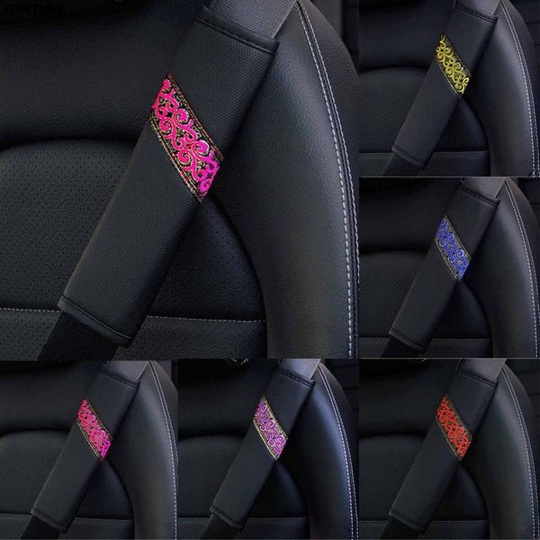 

safety belts & accessories auspicious pattern leather auto seat belt harness shoulder pad car cover breathable protector