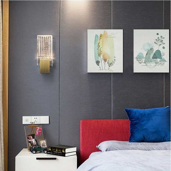

wall lamp light luxury post-modern crystal living room creative bedroom bedside aisle corridor background