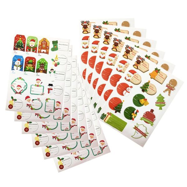 

gift wrap 12pcs cartoon christmas note sticker message party decoration