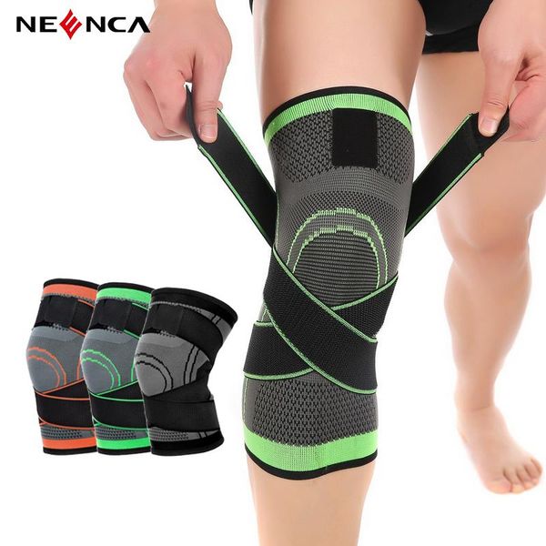 

elbow & knee pads neenca 1pc sports kneepad men pressurized elastic support fitness gear basketball volleyball brace protector bandage, Black;gray