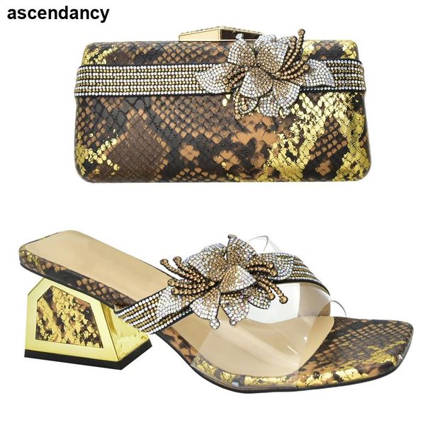 

dress shoes latest design and bag for party wedding plus size women 43 office lady bags decorated with rhinestone, Black