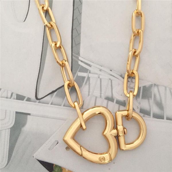 

pendant necklaces vintage lock chain choker necklace for women gold color fashion portrait chunky jewelry, Silver