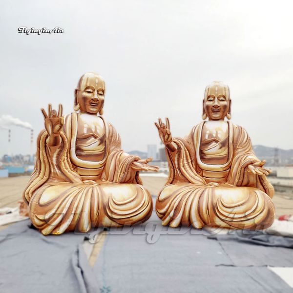 

customized outdoor advertising inflatable buddha 5m height air blown golden bodhisattva balloon for buddhism activity