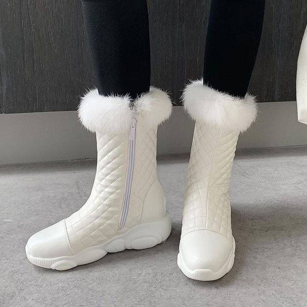 

boots mkkhou fashion short women winter comfortable soft plus velvet warm snow large size 29-46, Black