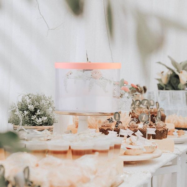 

gift wrap 3pcs transparent cake box round