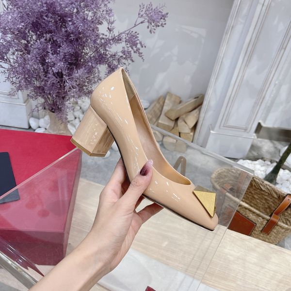 

2022 latest women dress shoes mid heels sandals designer womens designer shoe slingback pumps sandal genuine leather size34-42, Black