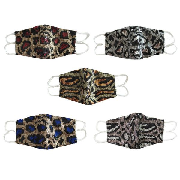 

fashionable sequin leopard mask pure cotton dust-proof adjustable ear mask nightclub