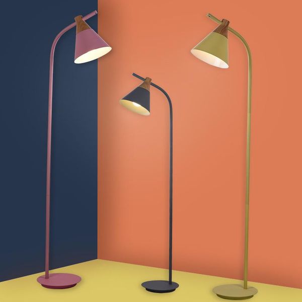 

nordic simple floor lamp living room study bedroom bedside post modern iron art macaron vertical lamps