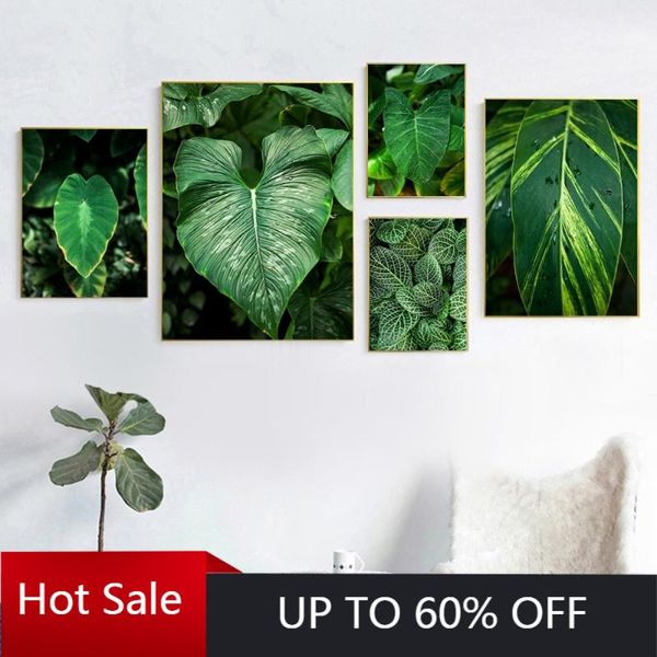 

paintings self-adhesive painting wall sticker green natural plant reticulated grass nordic posters and prints pictures for home decoration