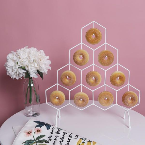 

donut wall holds metal donuts display stand bread dessert rack party decoration cake doughnuts stands baking tools other bakeware