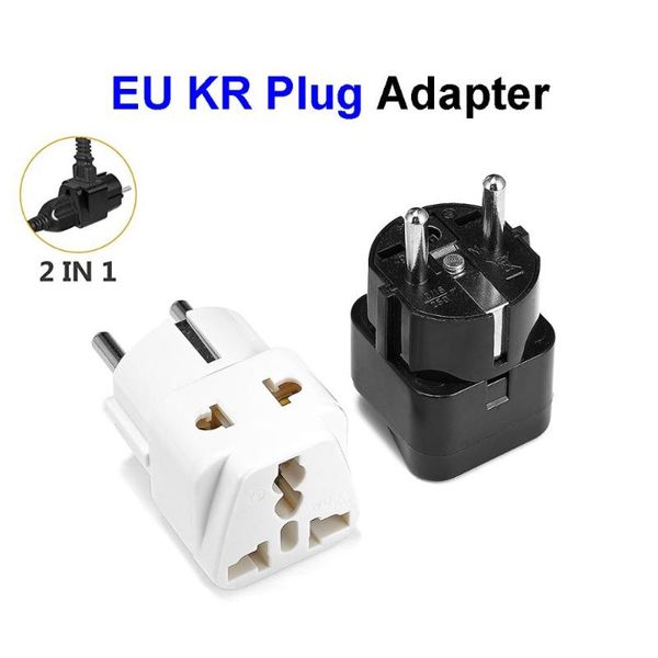

smart power plugs 2 in 1kr eu plug adapter us uk to euro south korea german universal travel electrical socket outlet