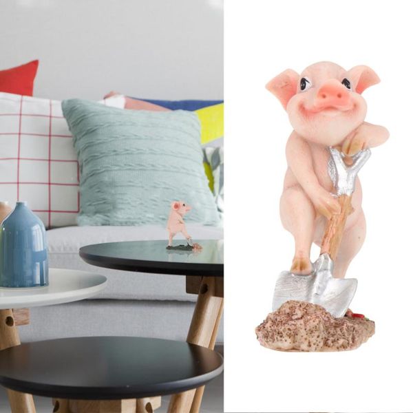 

planters & pots cartoon lovely piggy adornment resin miniature figurine deskdecor