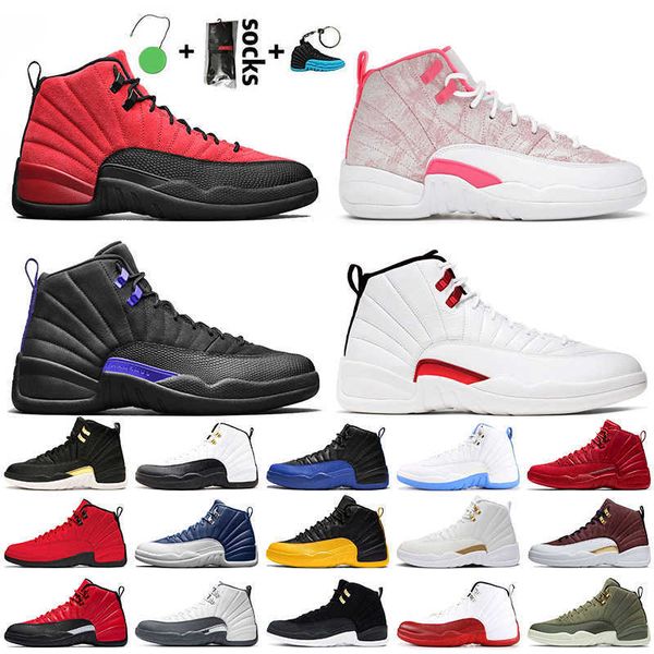 

with box basketball shoes women mens jumpman 12 twist 12s reverse flu game arctic punch pink dark concord ovo white trainers sports sneakers