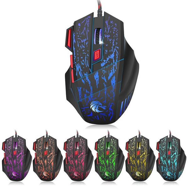 

buttons colors led optical usb wired mouse gamer mice computer mause gaming for pro