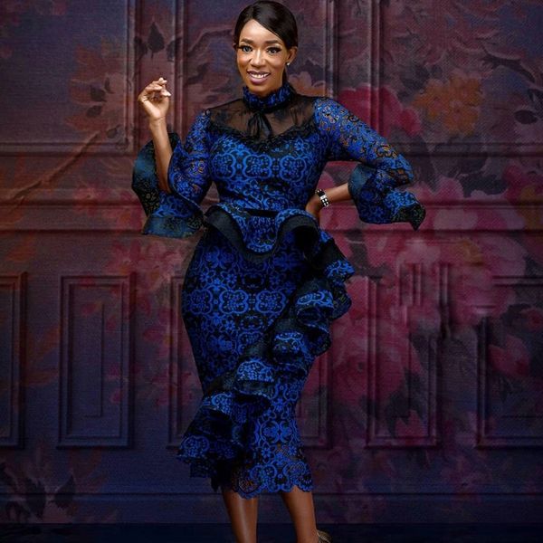 

casual dress christmas africa clothing african for women sequins lace lady j2s0, Black;gray