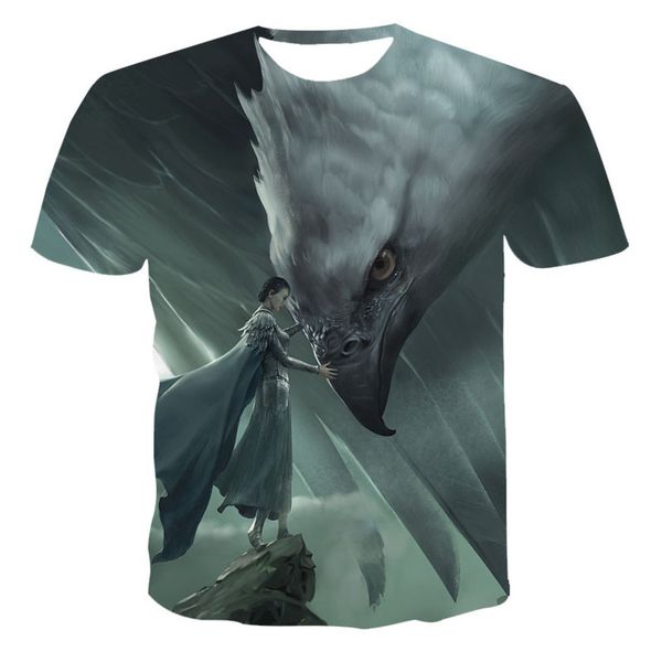 

2021 summer t-shirt men's 3d printing new fashion short sve 2ay6, White;black