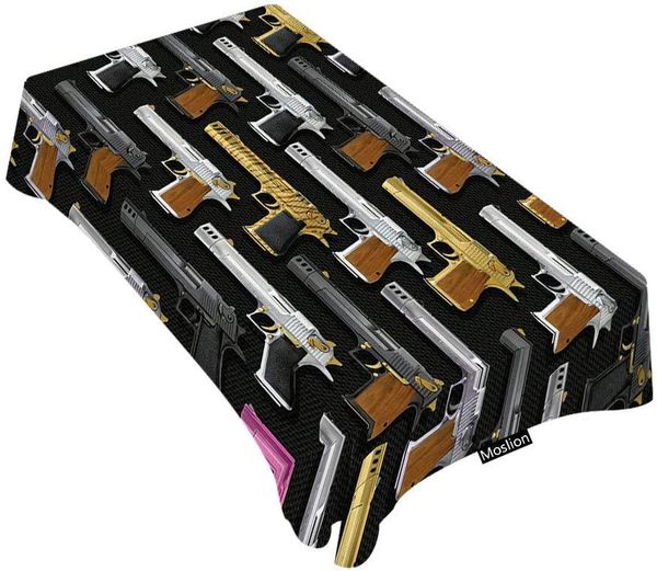 

art pistol gun tablecloth table cover cloth