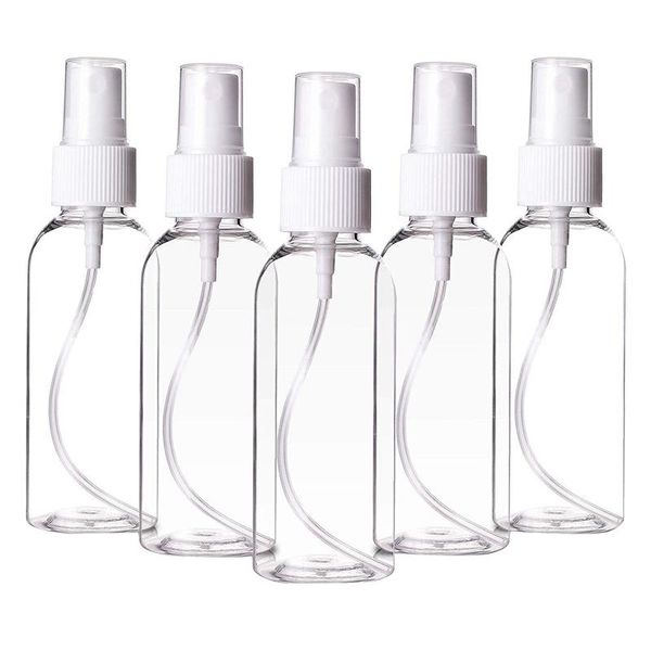 

storage bottles & jars 20 pack fine mist clear spray 2.7oz with pump cap, reusable and refillable small empty plastic for travel,