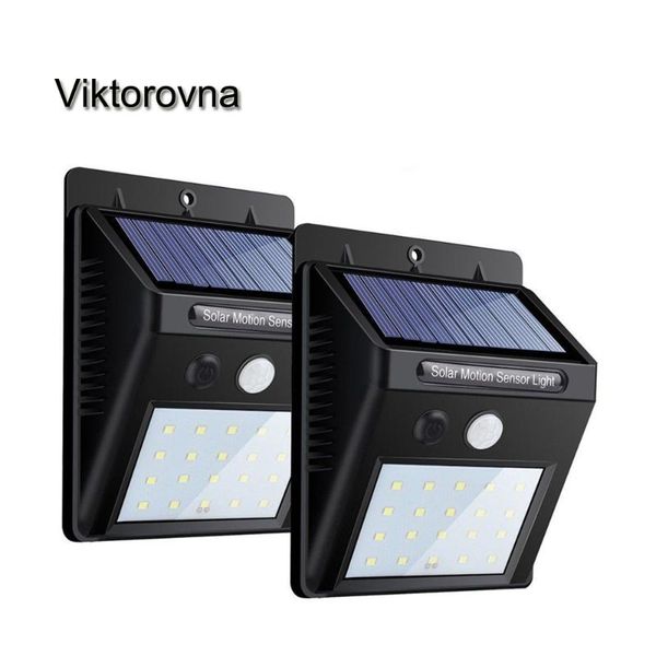

solar lamps waterproof 20 led light power pir motion sensor 2835smd garden outdoor pathway sense lamp wall