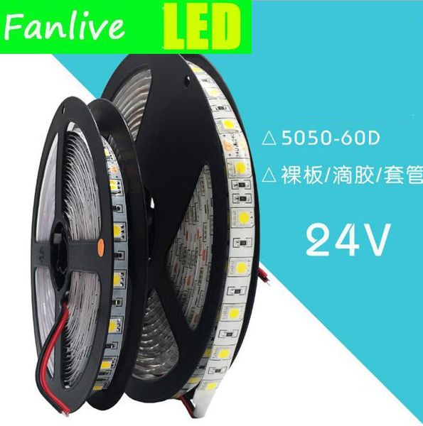 

strips fanlive 100m/lot dc24v super bright 5m/reel car led strip waterproof 60leds/m flexible light rgb warm white