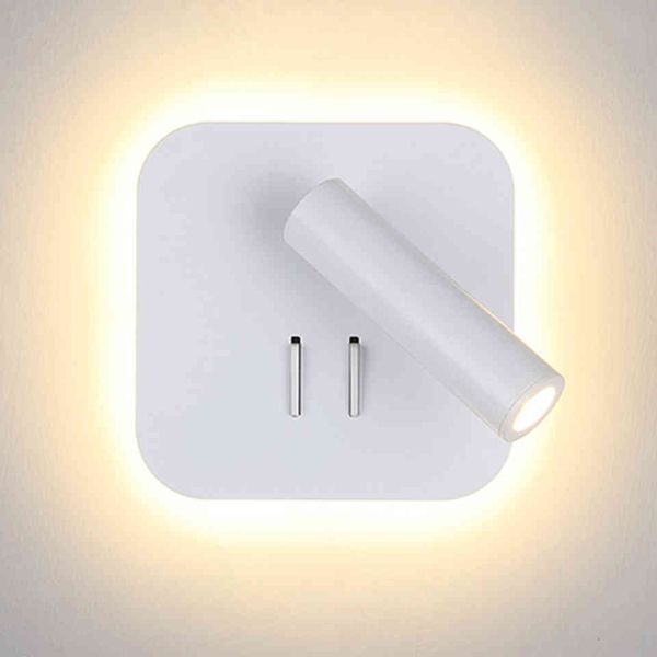 

wall lamp led with switch 3w spotligh 6w backlight nordic rotation sconce indoor light for home bedroom bedside q0yu