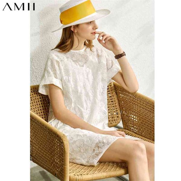 

minimalism summer temperament women's dress lace embroidery oneck knee-length loose causal 11920130 210527, Black;gray